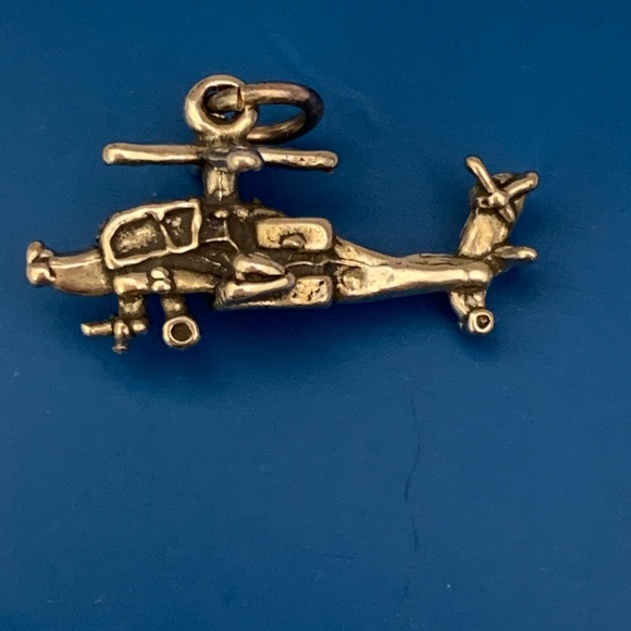 .925 Helicopter Sterling Silver Jewelry Charm #military #travel #adventure - Picture 4 of 4